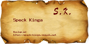 Speck Kinga névjegykártya