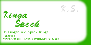 kinga speck business card